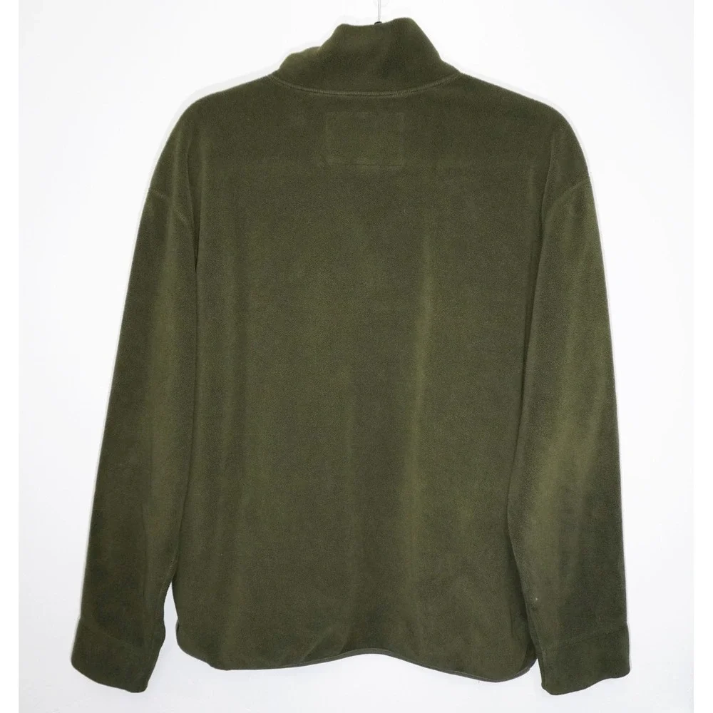 VTG 90s Polo Sport Ralph Lauren Green PolarTec Quarter Zip Fleece Men's Large - Picture 2 of 8